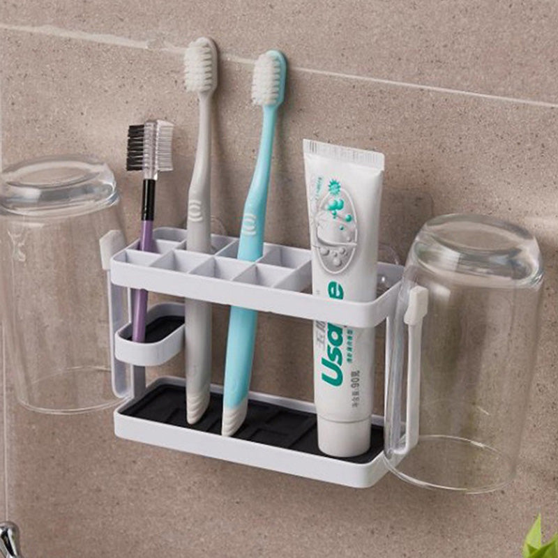 Toothbrush Holder Metal+Silicone Wall-Mounted Toothpaste Cup Hanger for Bathroom Toothbrush Holder Metal+Silicone Wall-Mounted Toothpaste Cup Hanger for Bathroom